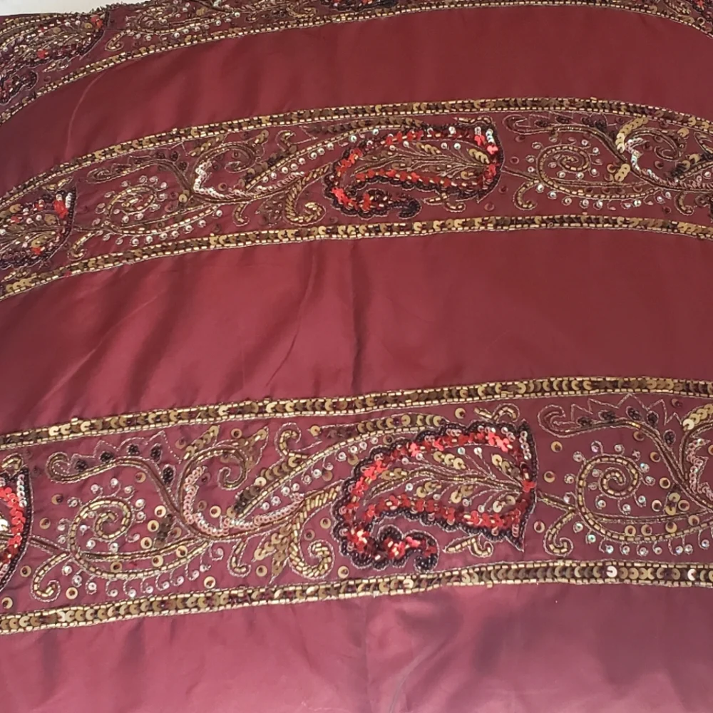 Kreations Oversized Pillow with Exquisite Gold Sequin Beads Embroidery NWT